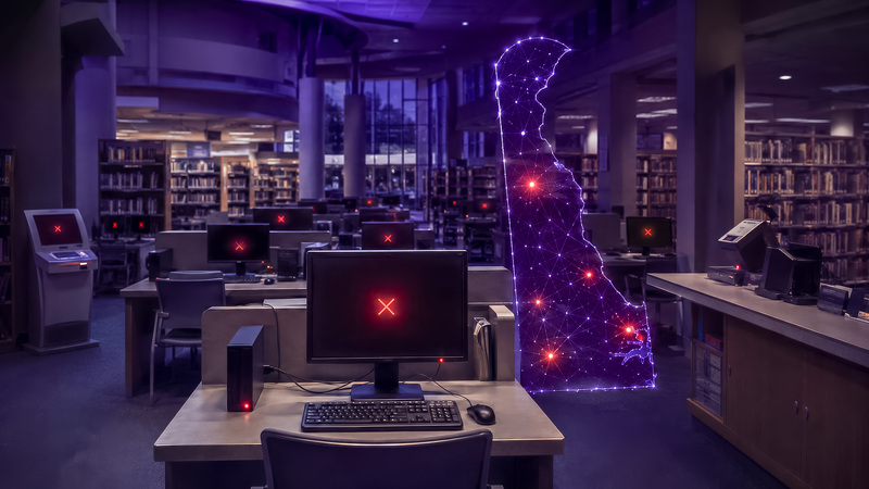Public library computers offline following a statewide ransomware attack in Delaware.