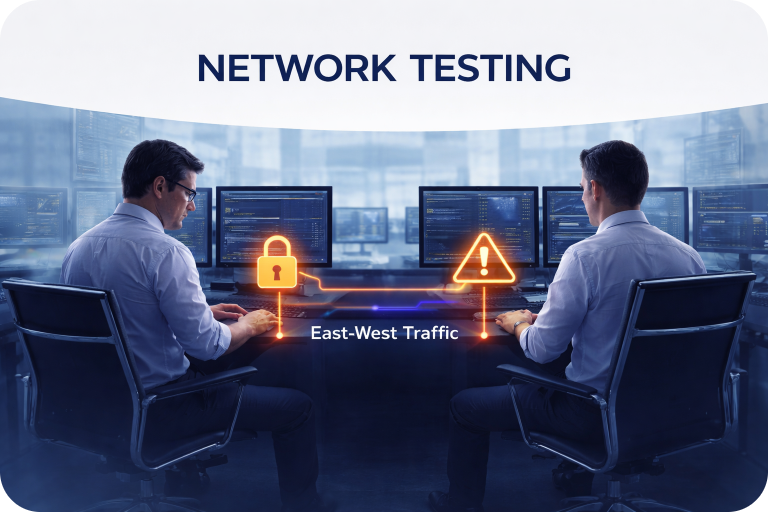 Network penetration testing with East-West traffic and segmentation analysis