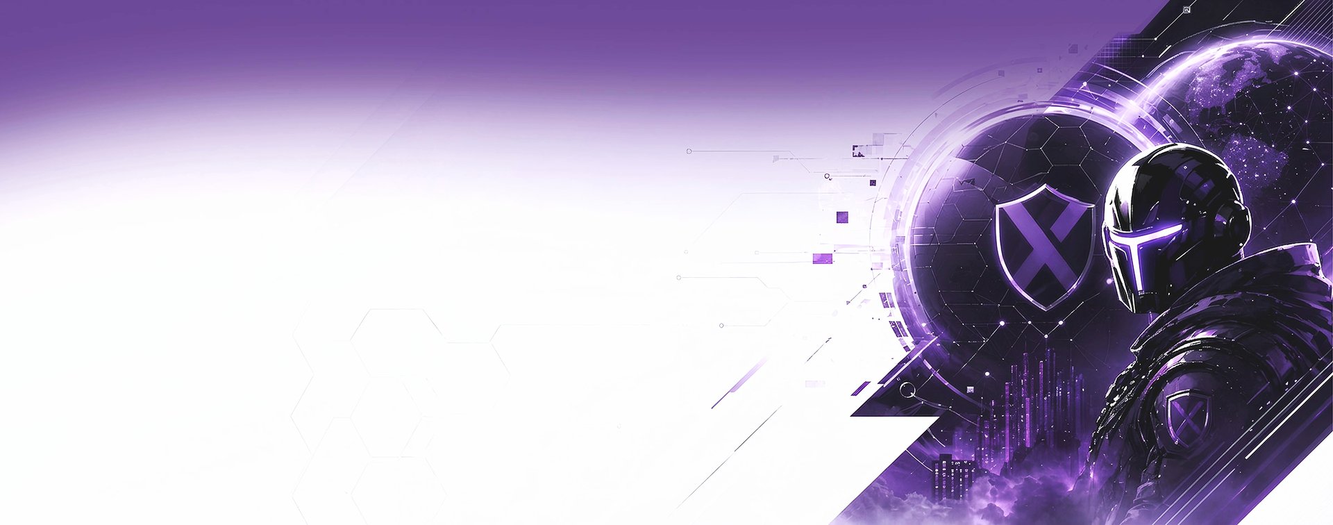 SEVN-X cybersecurity, with Bastion the armored knight standing guard