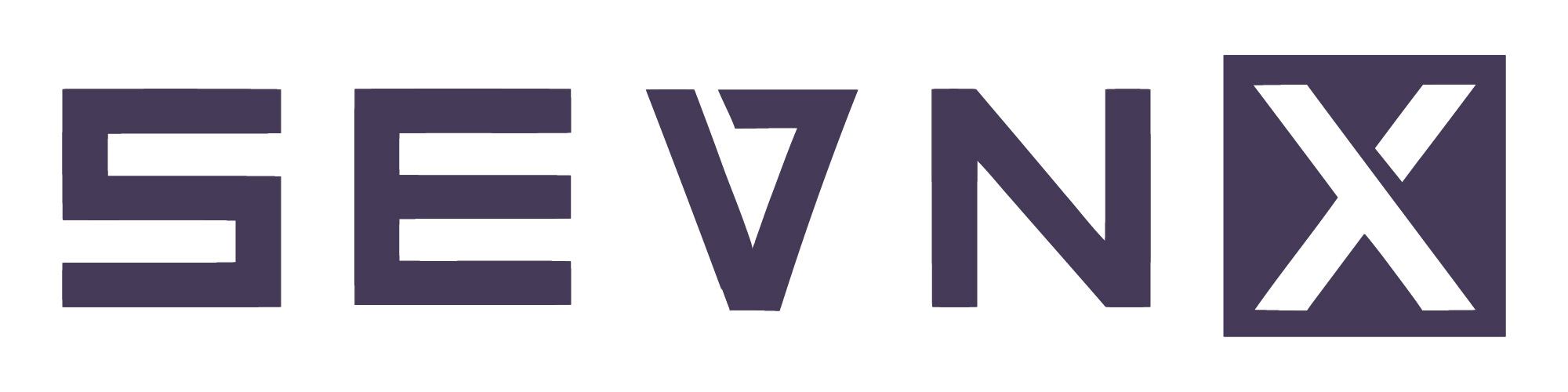 SEVN-X logo purple with slit