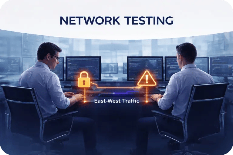 Network penetration testing with East-West traffic and segmentation analysis