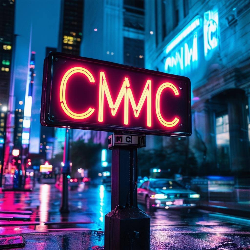 cyberpunk sign in washington dc that says CMMC