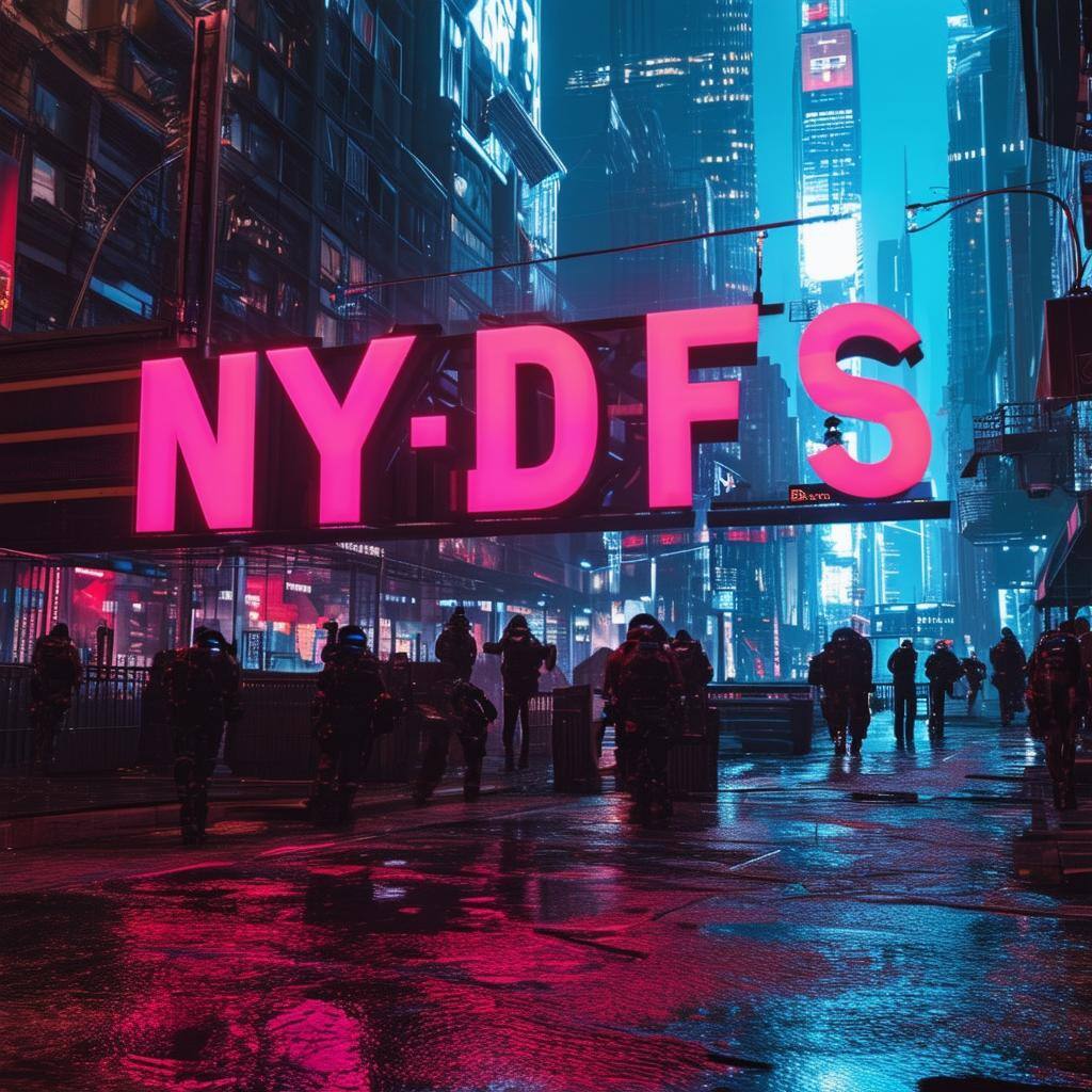 cyberpunk sign that says NYDFS with NYC in it-1